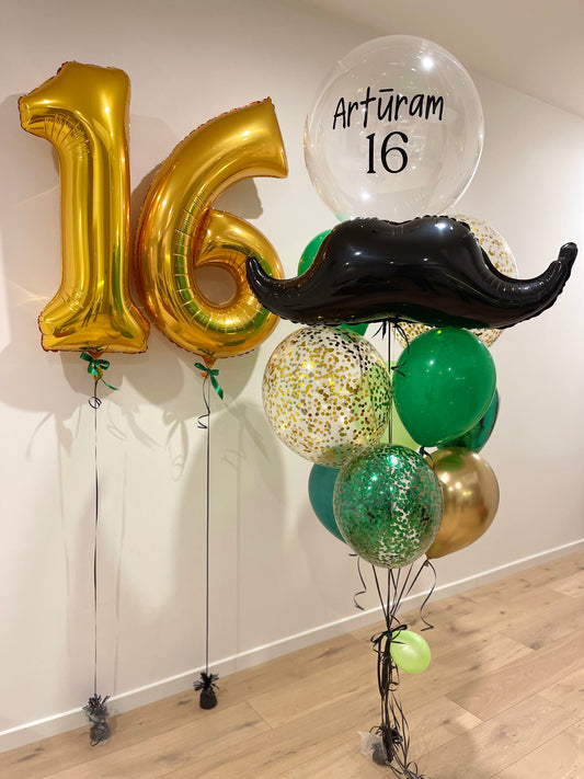 Personalised Balloon Bouquet with Moustache