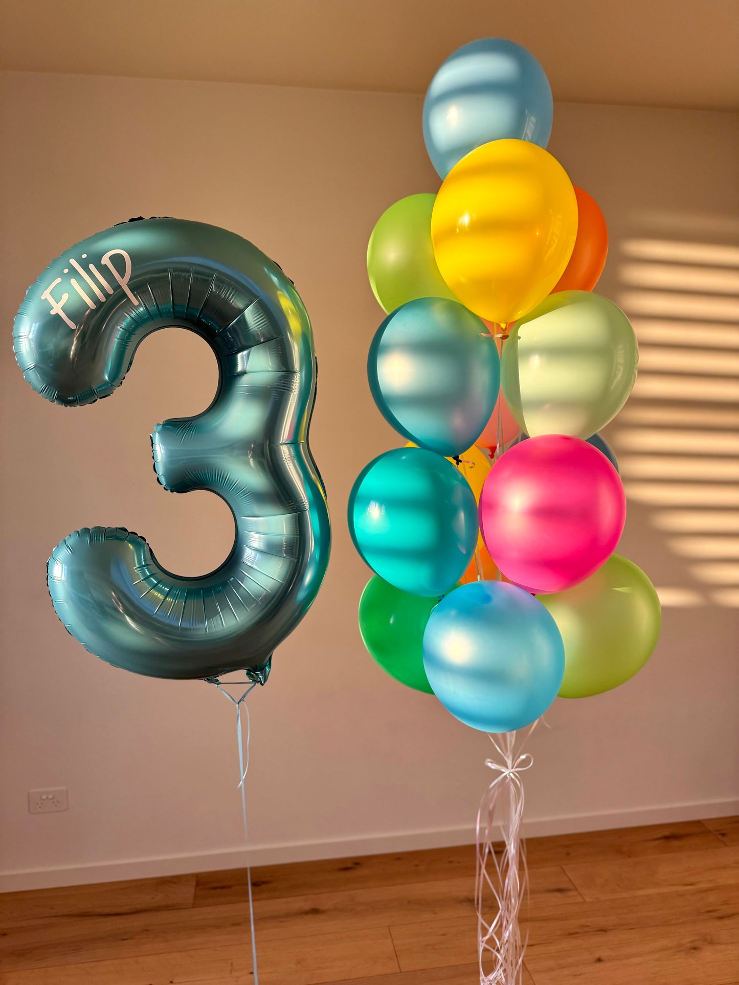 Numbers & 1 Balloon Bouquet - Mixed Colours