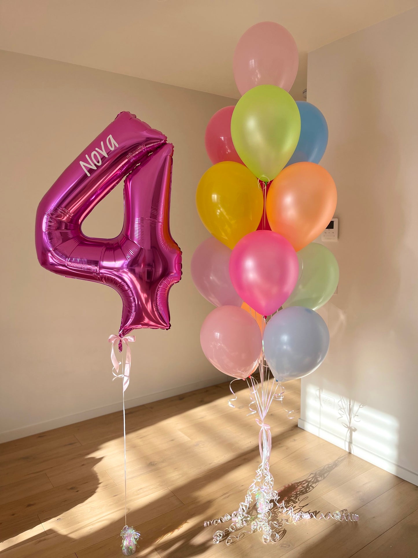 Numbers & 1 Balloon Bouquet - Mixed Colours