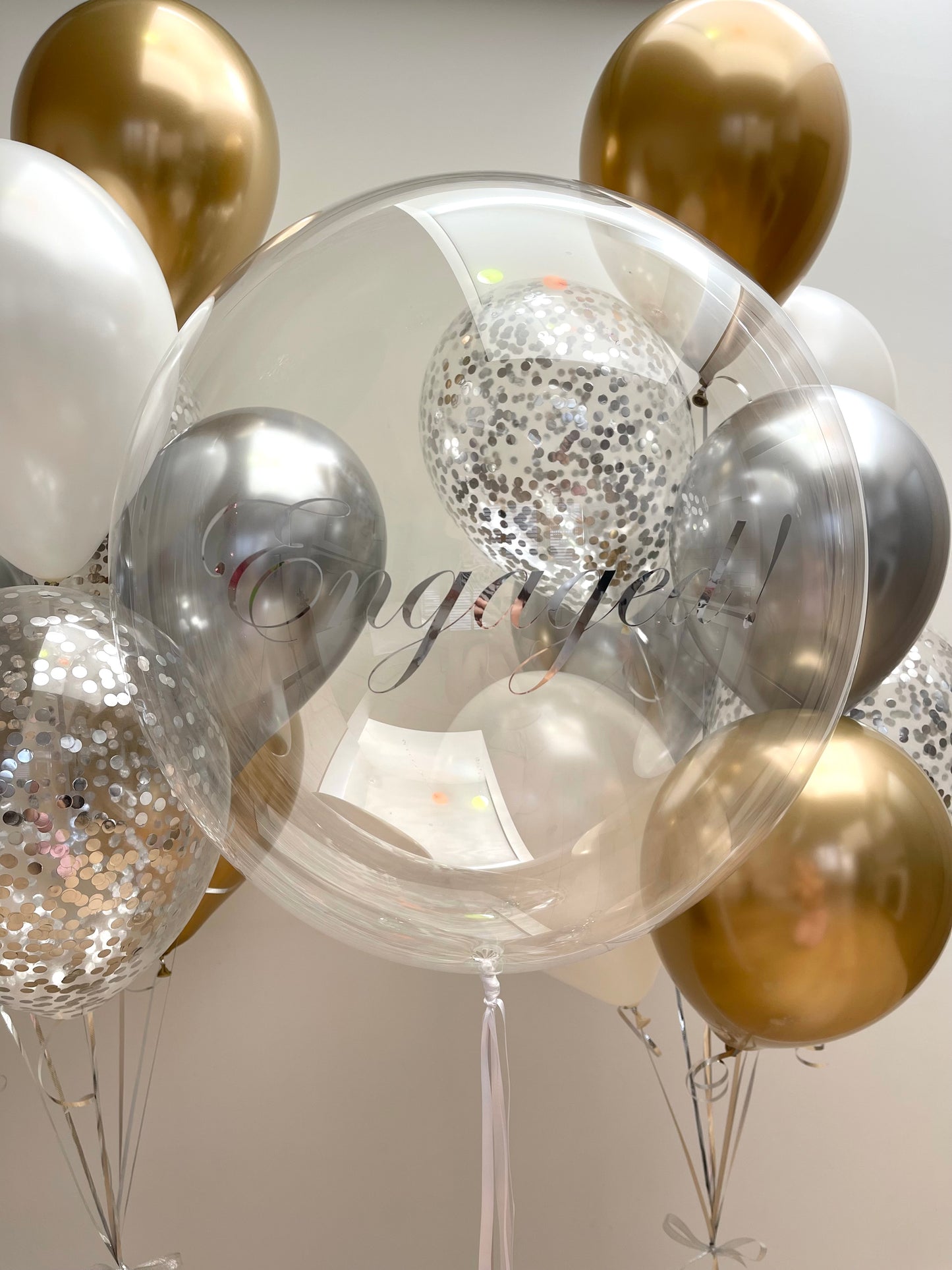 Luxury Gold and Silver Balloon Bouquet