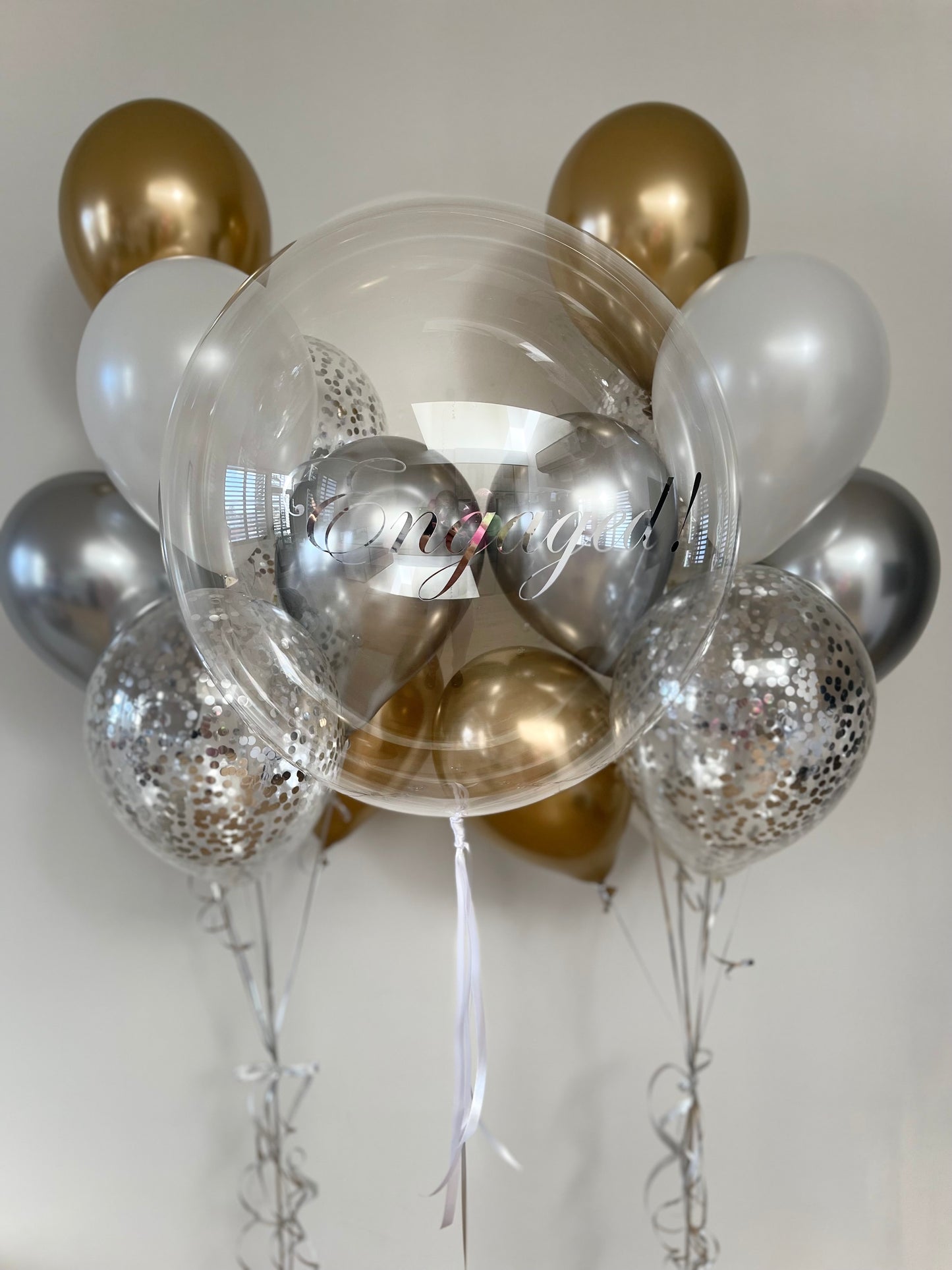 Luxury Gold and Silver Balloon Bouquet