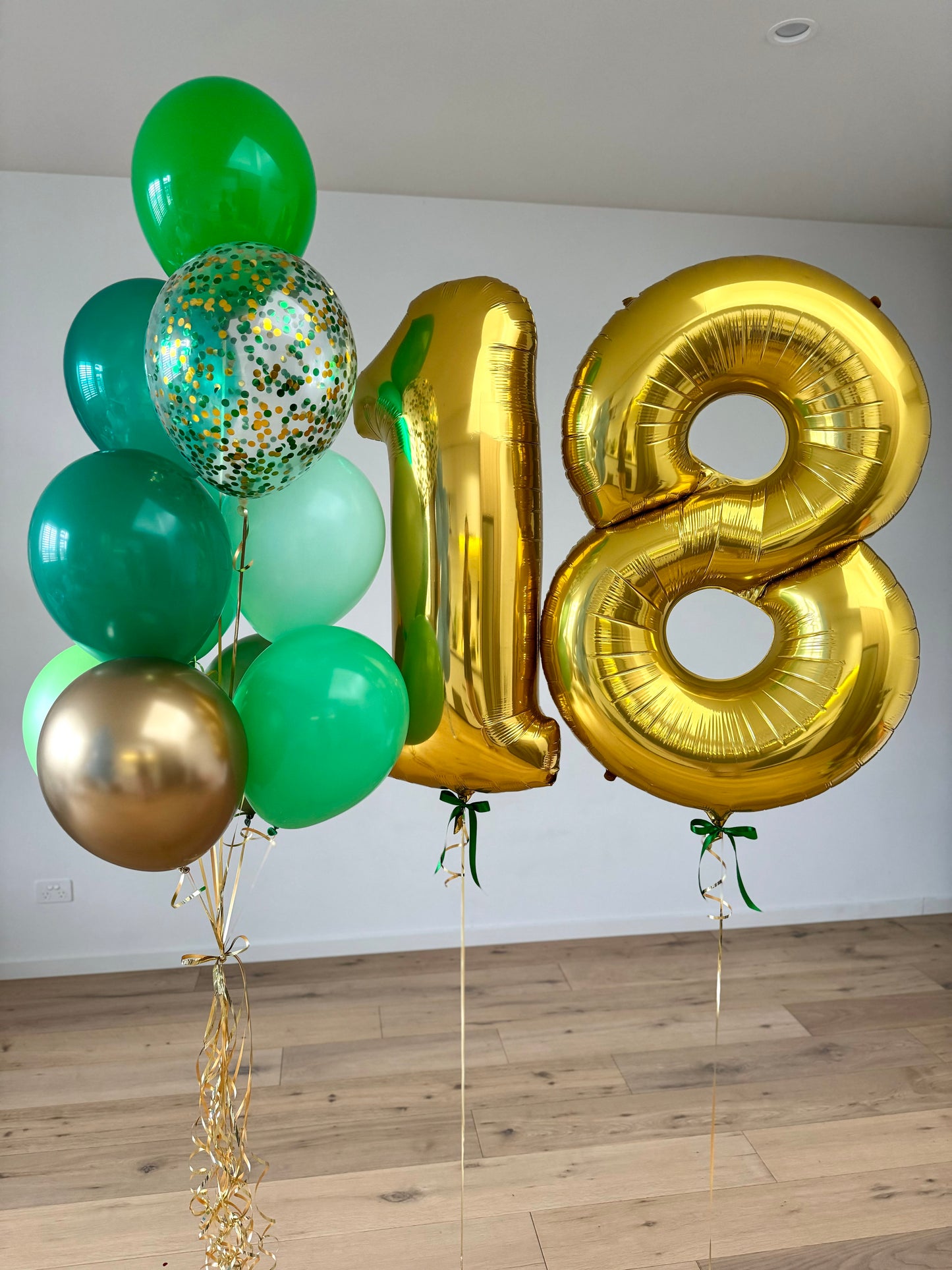 Numbers & 1 Balloon Bouquet - Green