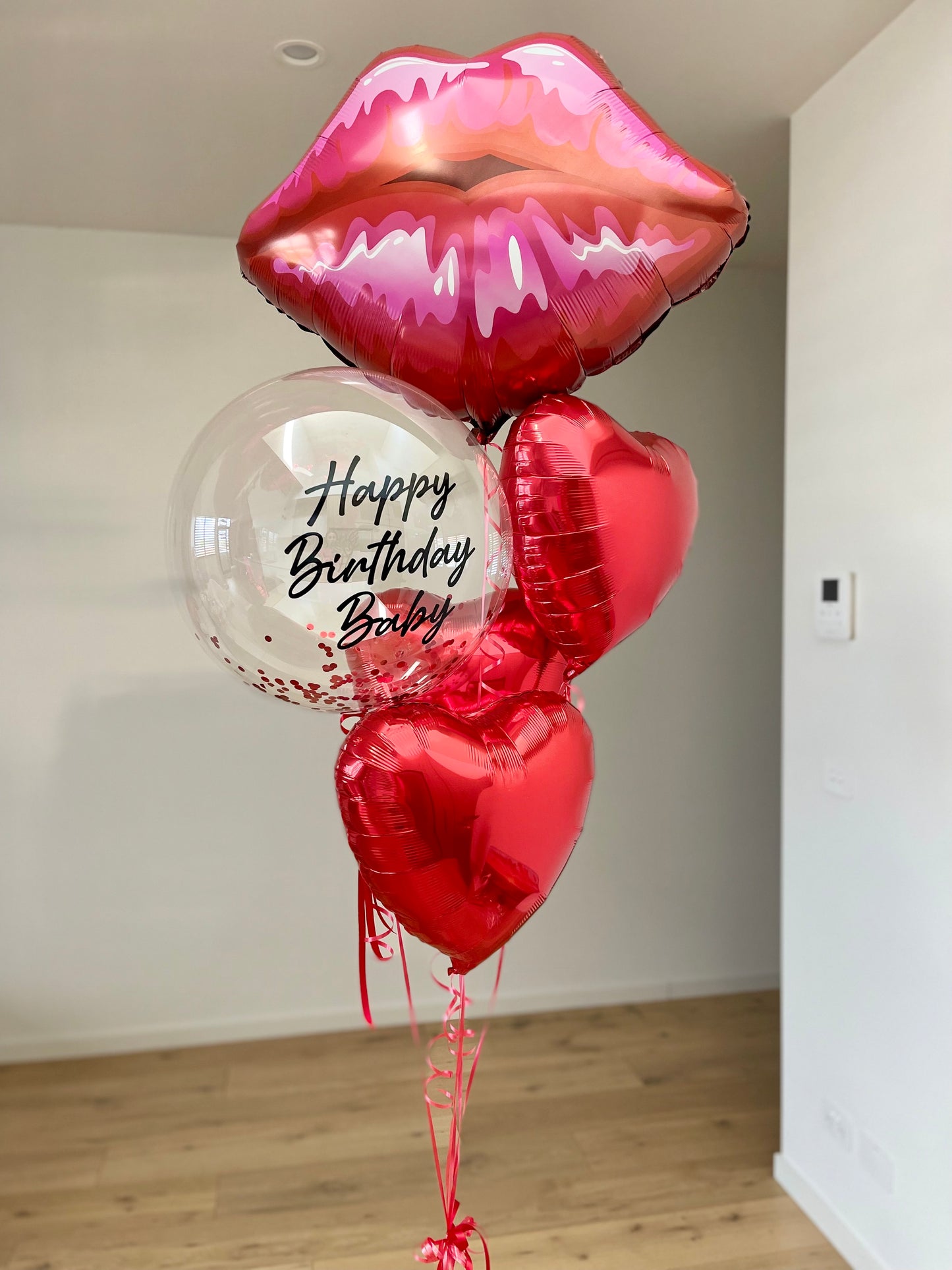 Lips and Hearts Balloon Bouquet