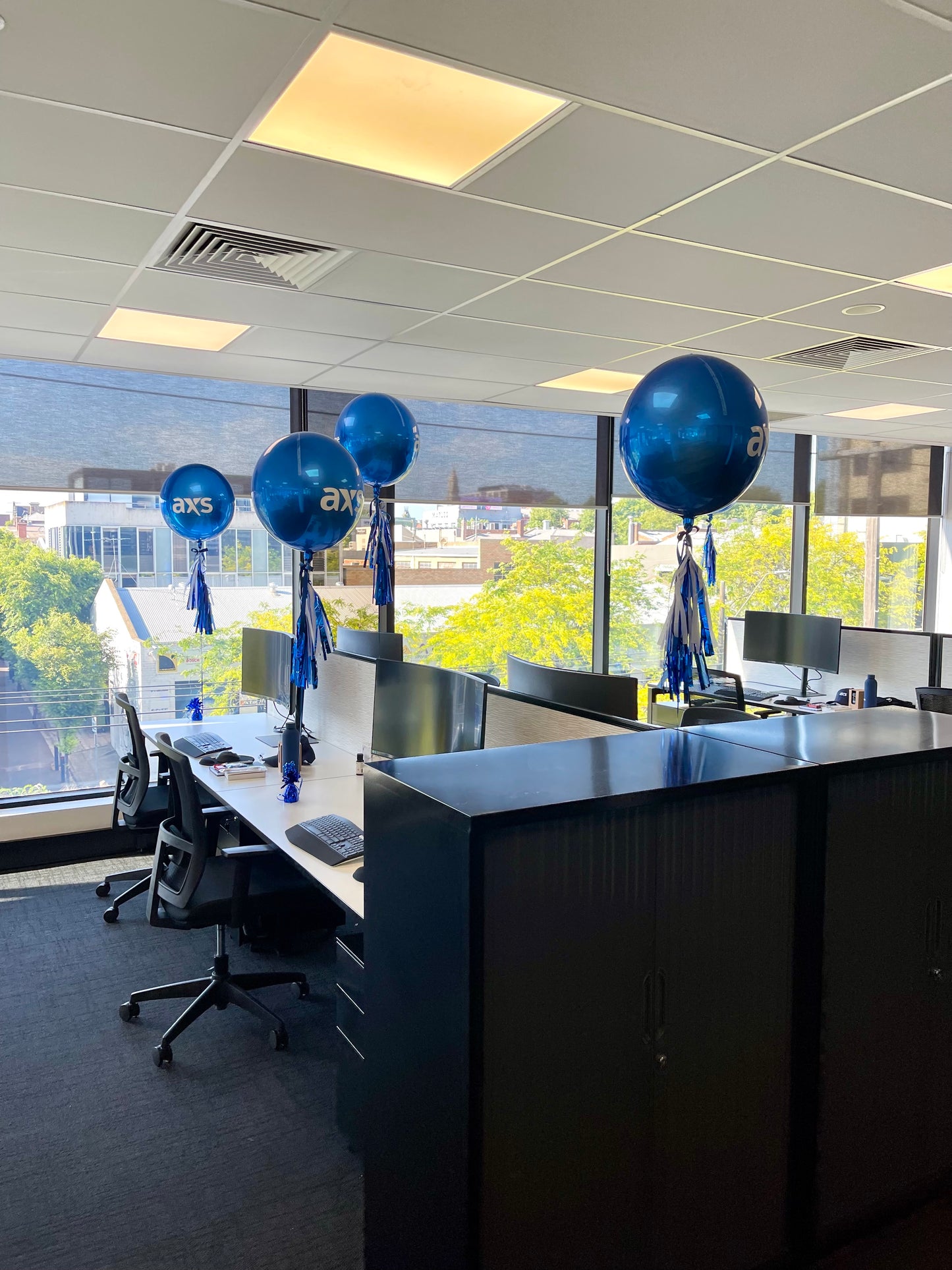 Office decoration with balloons