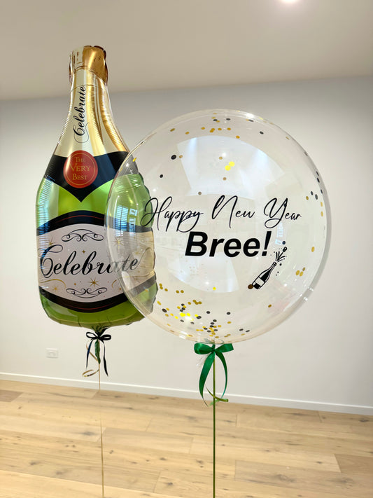 Personalised Balloon with Champagne Bottle