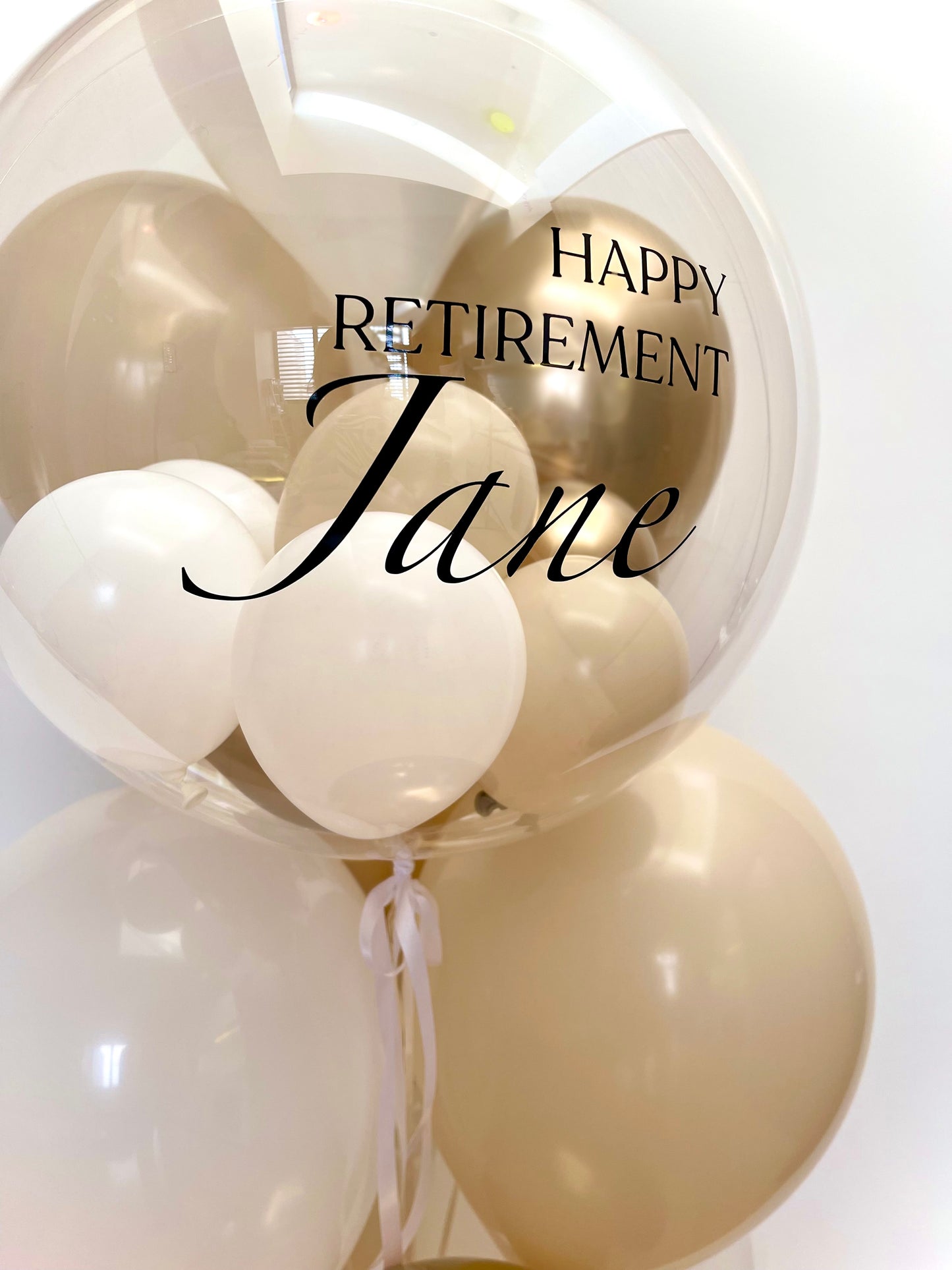 Personalised Balloon Bouquet - Gold, Beige, White