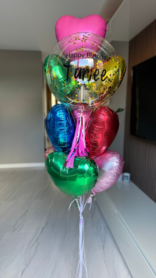 Personalised Colourful Hearts Bouquet