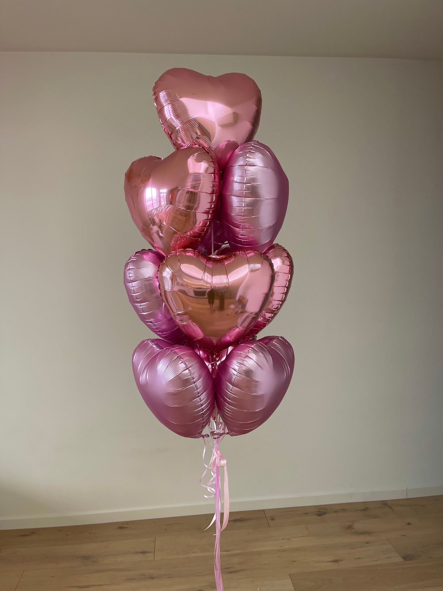 Hearts Balloon Bouquet - Pastel Pink and Rose Gold