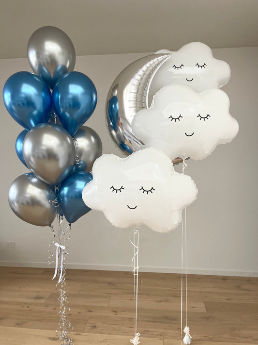 Sleepy Clouds and Moon Balloon Bouquet