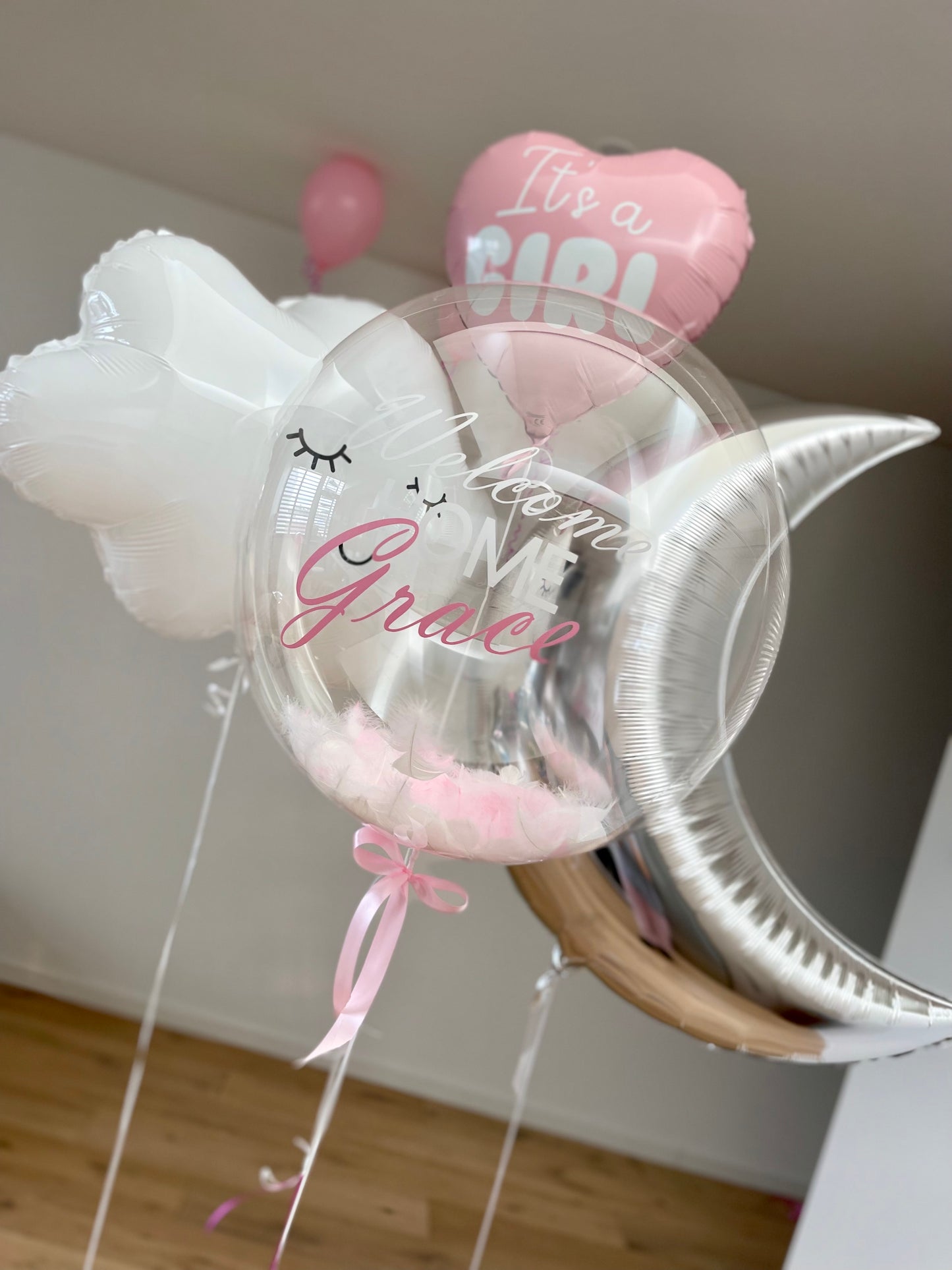 Welcome Home Balloons for Newborn Baby Girl