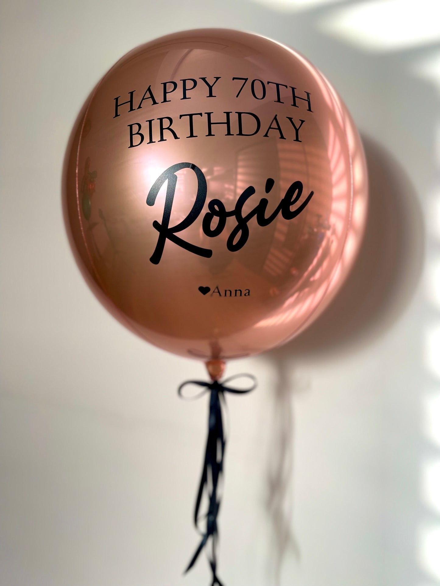 Small Personalised Orbz Balloon - Rose Gold