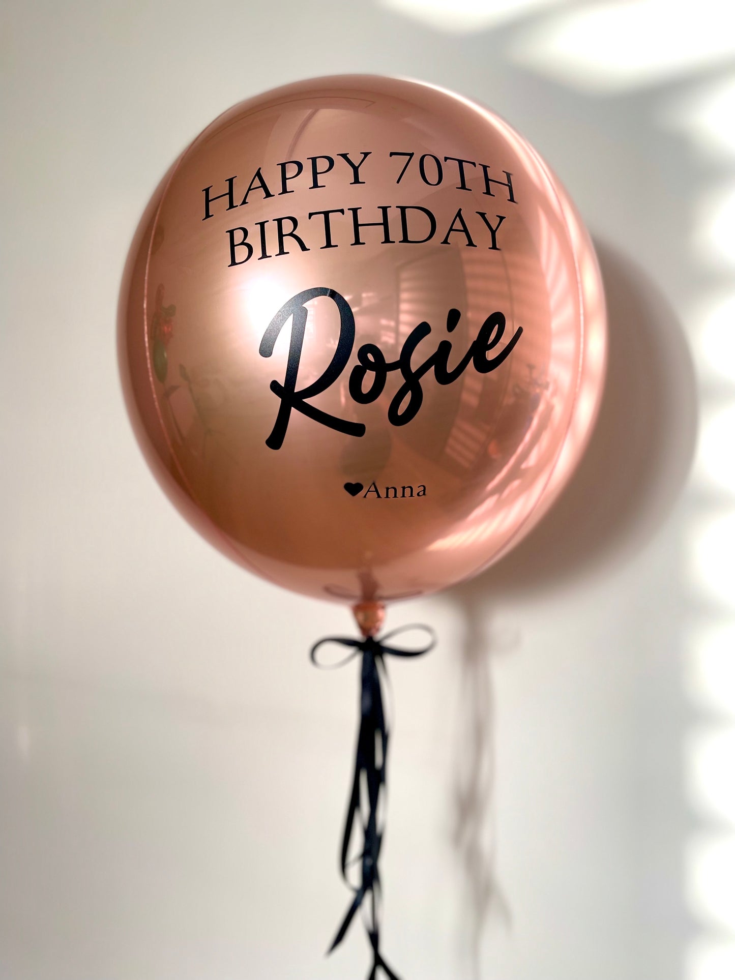 Small Personalised Orbz Balloon - Rose Gold