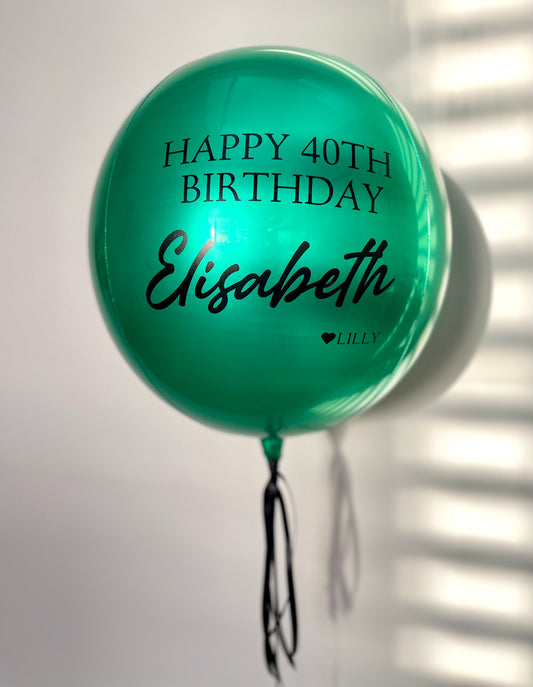 Small Personalised Orbz Balloon - Green